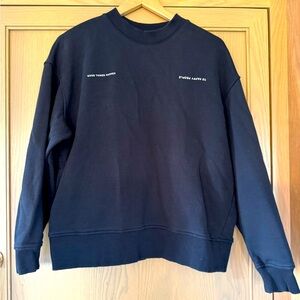 Zara Black Graphic Sweatshirt "Good Things Happy People" Crew Neck / medium